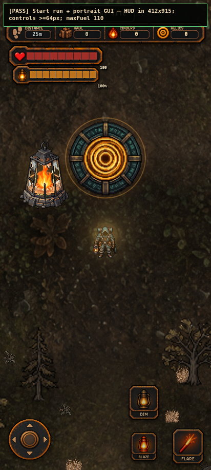 Last Light portrait gameplay showing the overhauled HUD in the current QA build