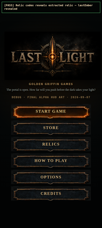 Last Light relic codex after extraction, with the recovered relic revealed