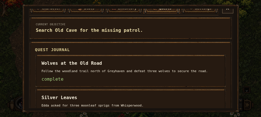 Quest journal